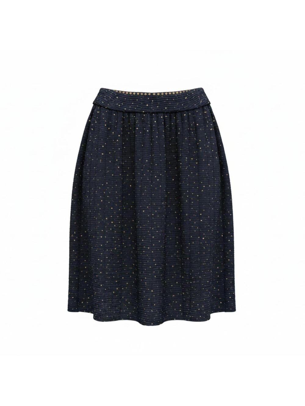 Jeanne Marc black and brown 100% polyester skirt